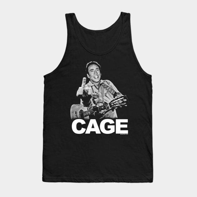 Nicholas Cage "The Bird" (Johnny Cash parody mashup) Tank Top by UselessRob